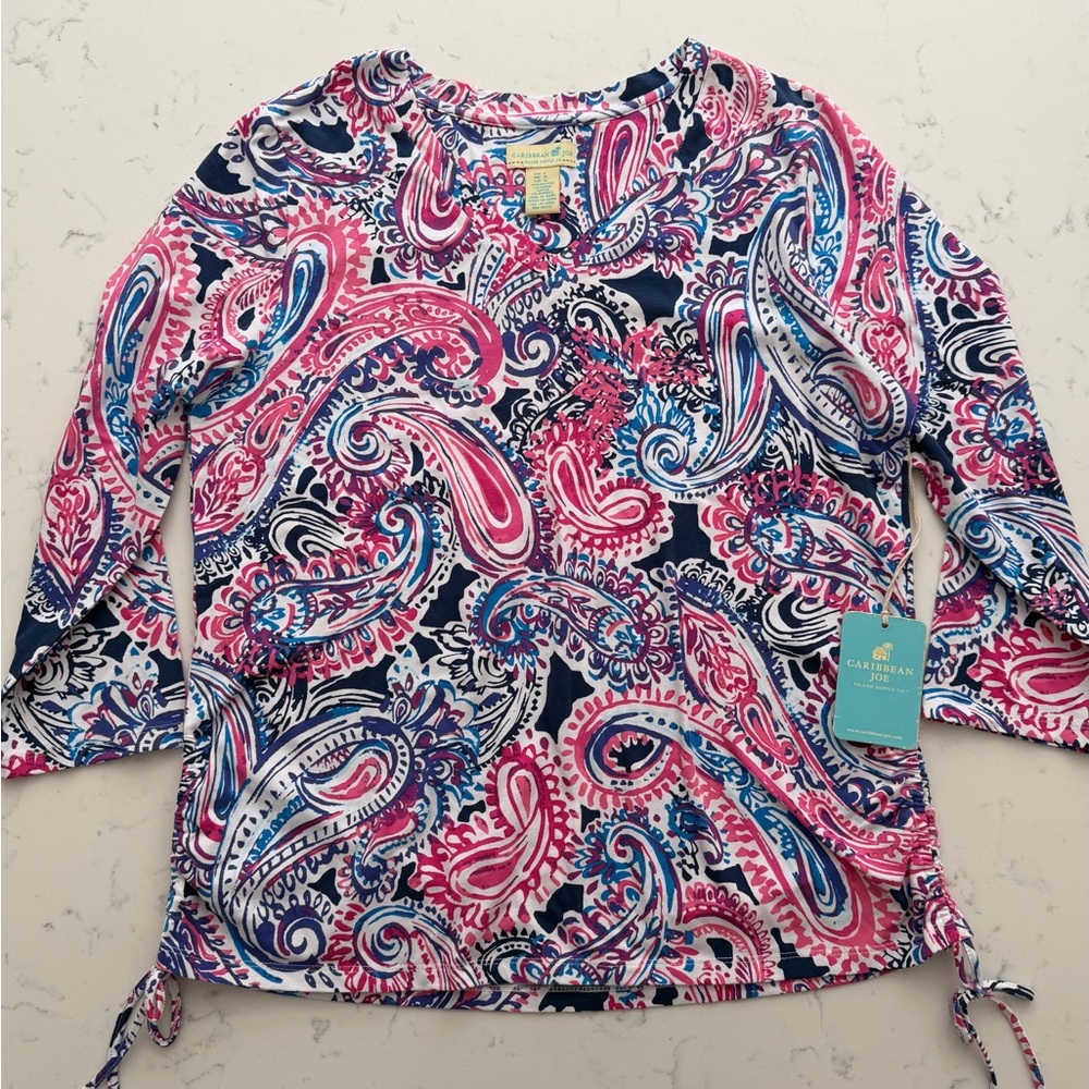 Caribbean Joe Island Supply Paisley Top L